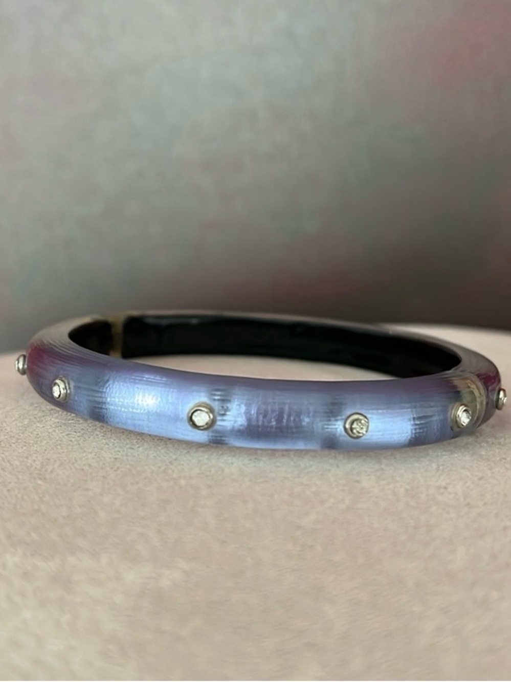 Alexis Bittar Blue Lucite Bracelet w/Rhinestones Rhinestone Bracelet